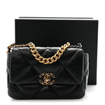Lambskin Quilted Medium Chanel 19 Flap Black