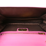 Printed Calfskin Vara Bow Chain Flap Crossbody Fuchsia
