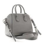 Sugar Goatskin Mini Antigona Pearl Grey