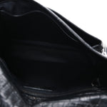 Crocodile Embossed Lambskin Monogram Medium Niki Chain Satchel Black