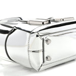 Mirror Laminated Nappa Maxi Intrecciato Mini Arco  Silver