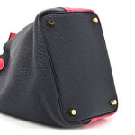 Taurillon Clemence Casaque Picotin Lock 18 PM Rose Extreme Bleu Nuit