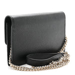 Dollar Calfskin Interlocking G Chain Wallet Black