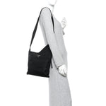 Tessuto Nylon Saffiano Flat Messenger Bag Black