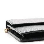 Dollar Calfskin Interlocking G Chain Wallet Black