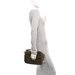 Shearling Small Puzzle Edge Bag Dark Khaki