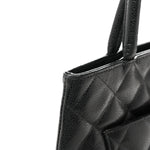 Caviar Quilted Medallion Tote Black