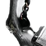 Crumpled Calfskin Quilted Wallet On Chain WOC So Black