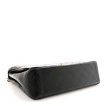Lambskin Quilted Maxi Double Flap Black