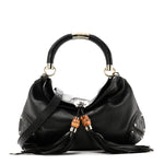 Calfskin Medium Indy Top Handle Hobo Black