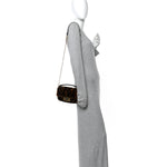 Shearling Vitello Dolce Macro FF 1974 Mini Baguette Tobacco Black