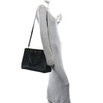 Saffiano Lux Large Galleria Double Zip Tote Black