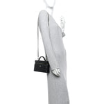 Caviar Quilted Top Handle Slim Vanity With Chain Black
