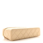 Caviar Quilted Top Handle Slim Vanity With Chain Beige