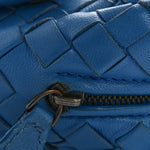 Nappa Intrecciato Small Chain Crossbody Blue