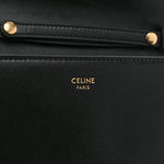 Shiny Calfskin Triomphe Margo Wallet on Chain Black