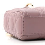 Lambskin Cannage Small Lady D-Joy Peony Pink
