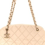 Aged Calfskin Quilted Medium Just Mademoiselle Bowling Bag Beige