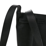Supple Grained Calfskin Long Strap Big Bag Bucket Black