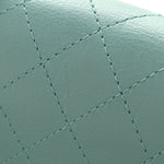 Calfskin Stitched Small Covered CC Flap Bag Green