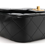 Lambskin Quilted Bijoux Chain Mini Top Handle Flap Black