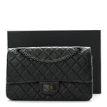 Aged Calfskin Quilted 2.55 Reissue 225 Flap So Black