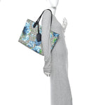 GG Supreme Monogram Blooms Medium Reversible Tote Beige Blue