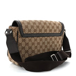 Monogram Flap Messenger Bag Beige Dark Brown