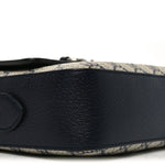 GG Supreme Monogram Textured Dollar Calfskin Small Horsebit 1955 Shoulder Bag Beige Blue