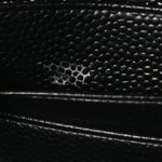 Grain De Poudre Matelasse Chevron Monogram Envelope Chain Wallet Black
