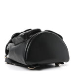 Shiny Caviar Quilted Medium Duma Pockets Drawstring Backpack Black