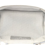 Metallic Caviar Quilted Mini Top Handle Vanity With Chain Silver