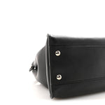 Vitello Dolce Shiny Nappa Plexglass Granite Medium Peekaboo Iconic Satchel Black