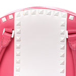 Vitello Colorblock Free Rockstud Top Handle Shoulder Bag Pink Optic White