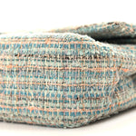 Tweed Quilted Medium Double Flap Blue Multicolor
