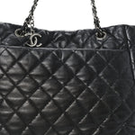 Lambskin Quilted Week End on Mars Tote Black