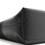 Canvas Calfskin T-Bar Shopping Bag Black