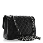Caviar Quilted Small Double Flap Black
