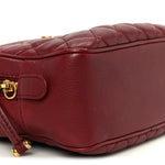 Calfskin Quilted CC Small Vanity Case Dark Red