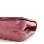 Metallic Calfskin Chevron Quilted Small Statement Flap Pink