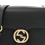 Dollar Calfskin Small Interlocking G Shoulder Bag Black