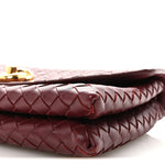 Nappa Intrecciato Knot Lock Top Handle Crossbody Bag Barolo