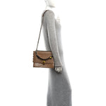 Vitello Liberty Scalloped Studded Kan I Shoulder Bag Sand
