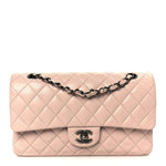 Caviar Quilted Medium Double Flap Light Pink