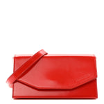 Brushed Calfskin Mini Geometric Clutch Bag Flame Red