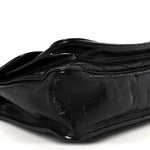 Crinkled Calfskin Matelasse Monogram Large Niki Chain Satchel Black