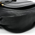 Calfskin Medium Marcie Satchel Black