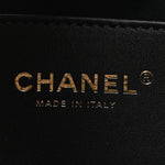 Washed Denim Quilted Mini Chanel 25 Handbag Black