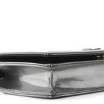 Metallic Patent Micro-Cannage Diorama Wallet on Chain Pouch Silver