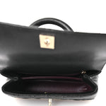 Caviar Quilted Mini Coco Handle Flap Black